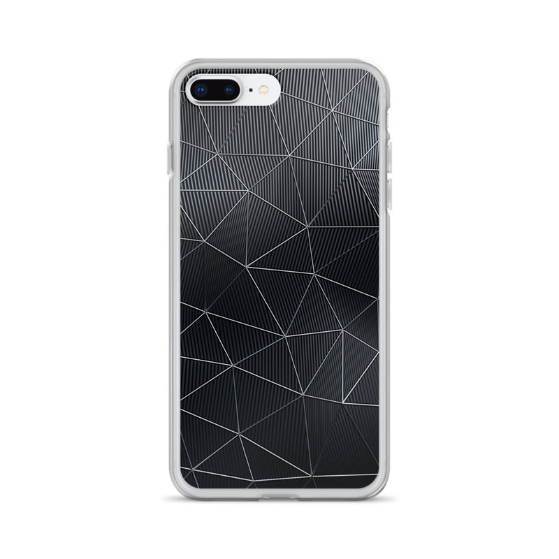 Load image into Gallery viewer, Silver Polygon Carbon Fiber iPhone Clear Thin Case CREATIVETECH
