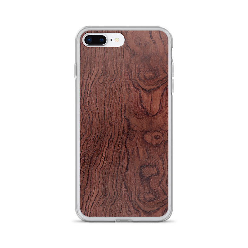 Load image into Gallery viewer, Bubinga Brown Wood iPhone Clear Thin Case CREATIVETECH
