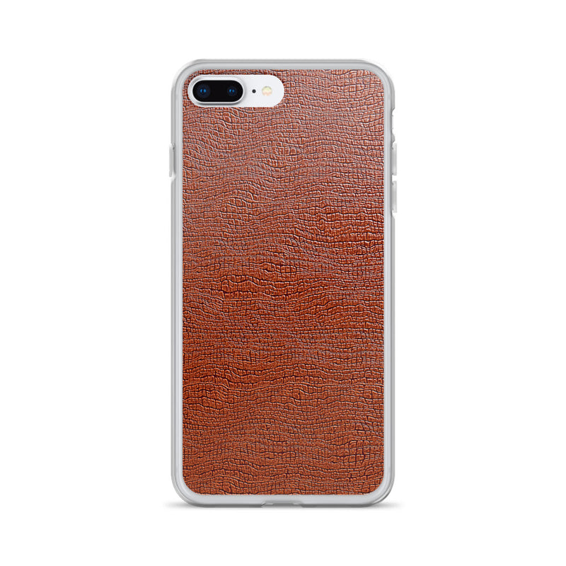 Load image into Gallery viewer, Exotic Brown Leather iPhone Clear Thin Case CREATIVETECH
