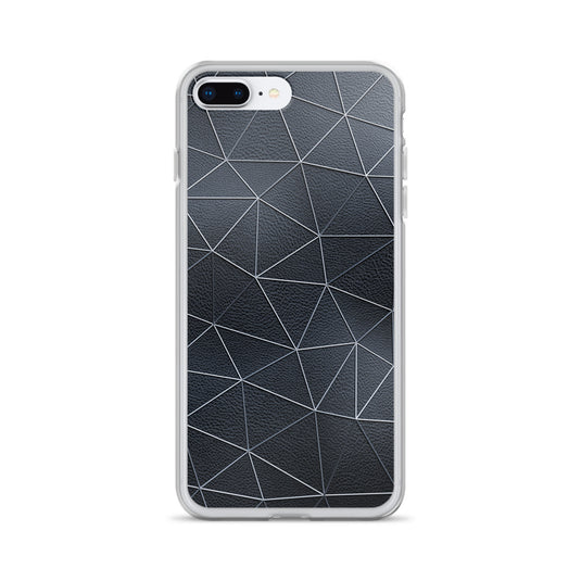 Silver Polygon Black Leather iPhone Clear Thin Case CREATIVETECH