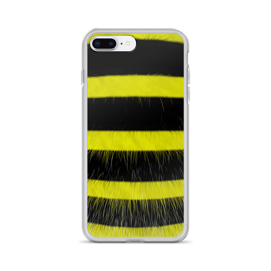 Fluffy Bee Yellow Black iPhone Clear Thin Case CREATIVETECH