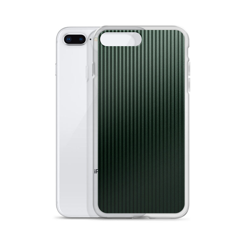 Load image into Gallery viewer, Dark Green Striped Carbon Fiber iPhone Clear Thin Case CREATIVETECH
