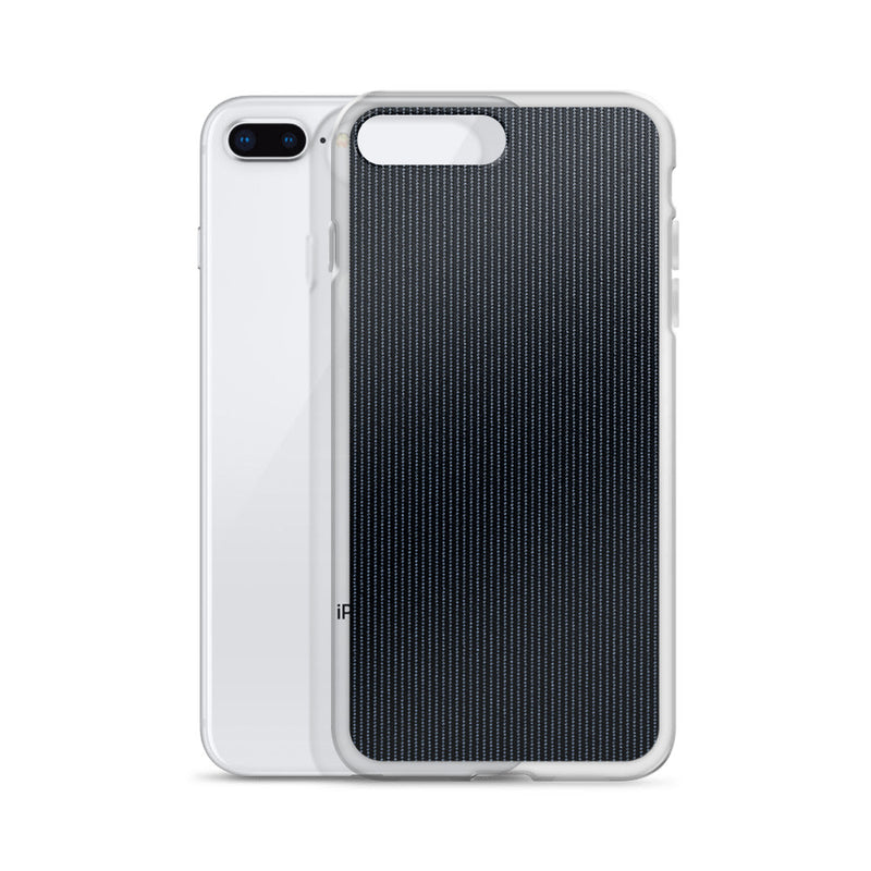 Load image into Gallery viewer, Dark Grey Striped Textile iPhone Clear Thin Case CREATIVETECH
