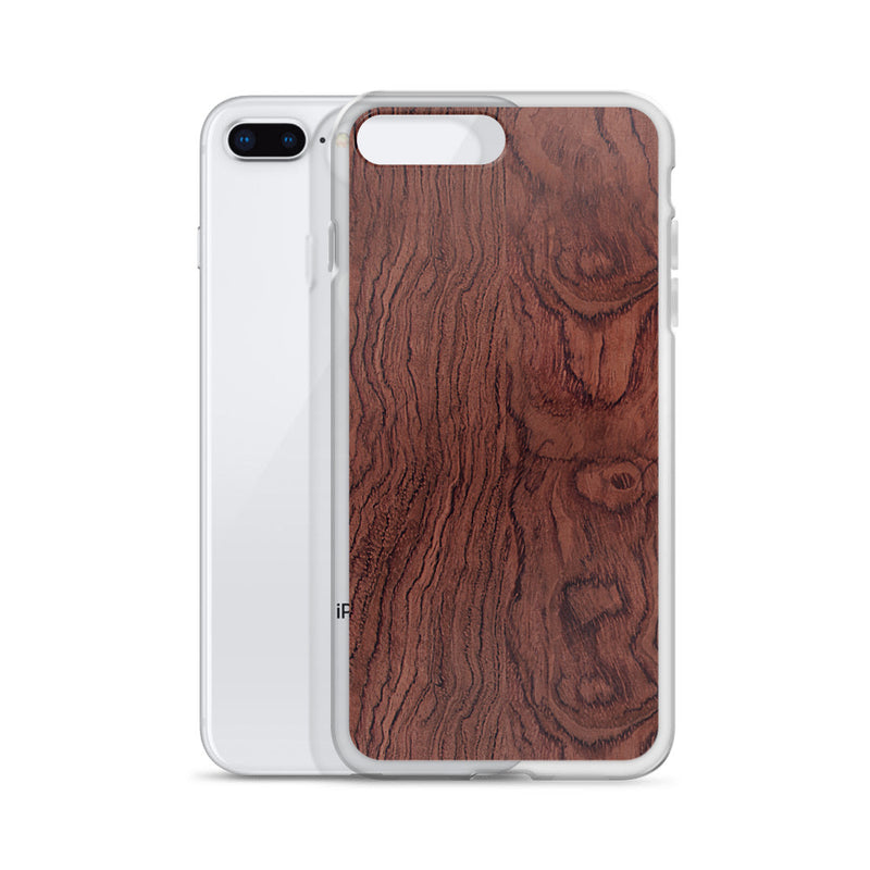 Load image into Gallery viewer, Bubinga Brown Wood iPhone Clear Thin Case CREATIVETECH
