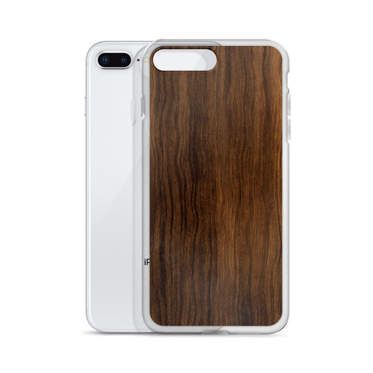 Dark Brown Wood iPhone Clear Thin Case CREATIVETECH