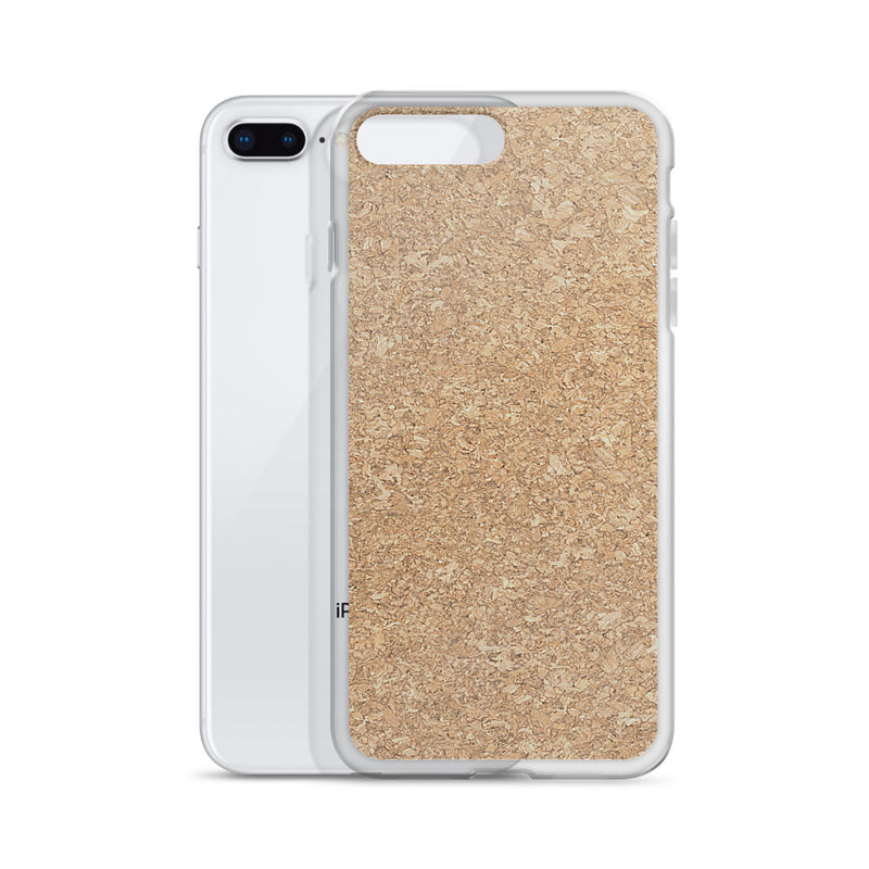 Load image into Gallery viewer, Light Brown Cork Wood iPhone Clear Thin Case CREATIVETECH
