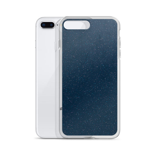 Deep Blue Speckled iPhone Clear Thin Case CREATIVETECH