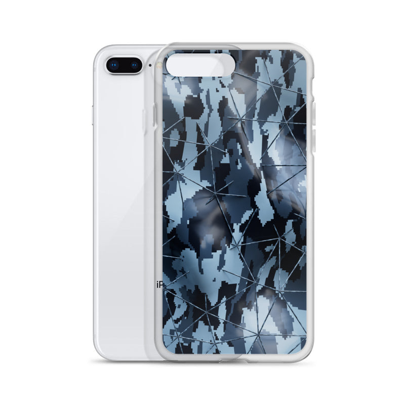 Load image into Gallery viewer, Dark Grey Military Camouflage Tech Polygon iPhone Clear Thin Case CREATIVETECH