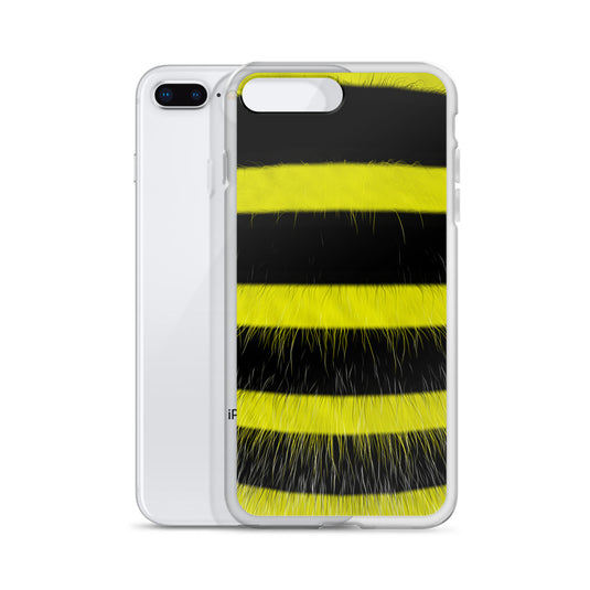 Fluffy Bee Yellow Black iPhone Clear Thin Case CREATIVETECH