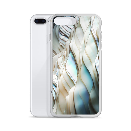 Cream Blue White Pearl iPhone Clear Thin Case CREATIVETECH