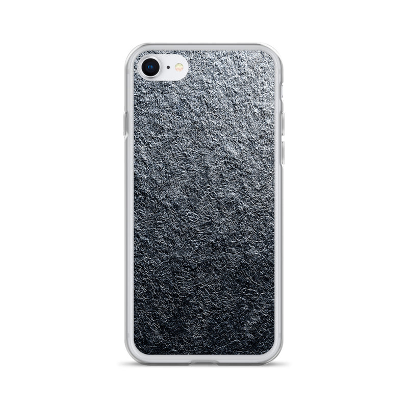 Load image into Gallery viewer, Silver Foil Metal iPhone Clear Thin Case CREATIVETECH
