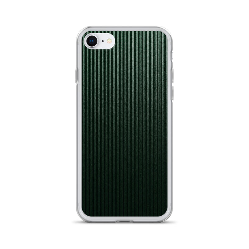Load image into Gallery viewer, Dark Green Striped Carbon Fiber iPhone Clear Thin Case CREATIVETECH