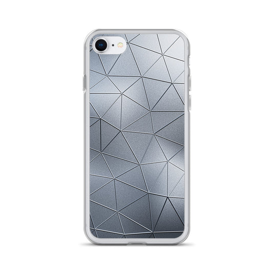 Silver Metal Polygon iPhone Clear Thin Case CREATIVETECH