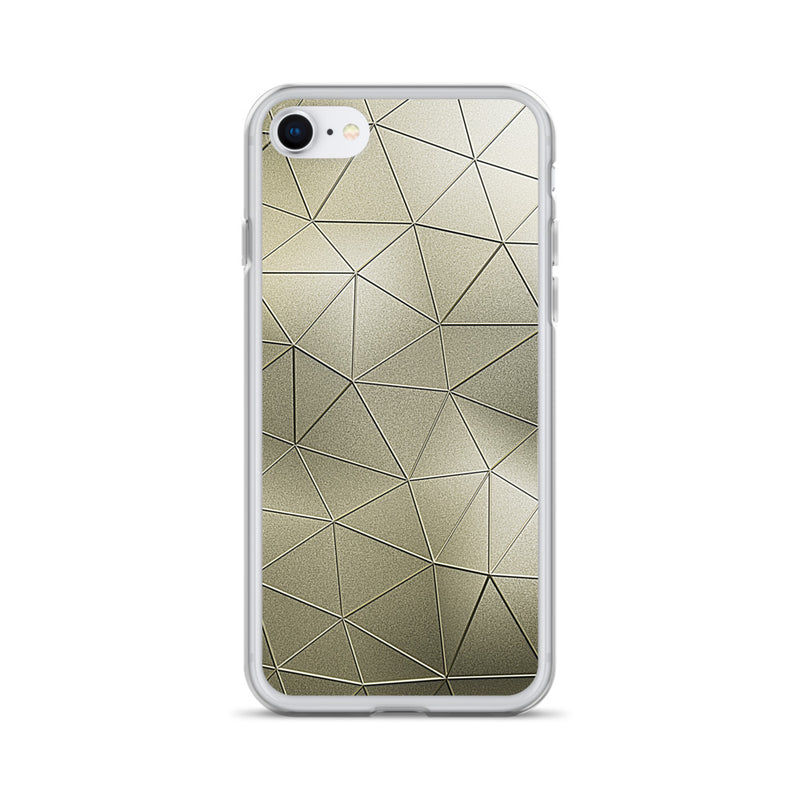 Load image into Gallery viewer, Golden Metal Polygon iPhone Clear Thin Case CREATIVETECH
