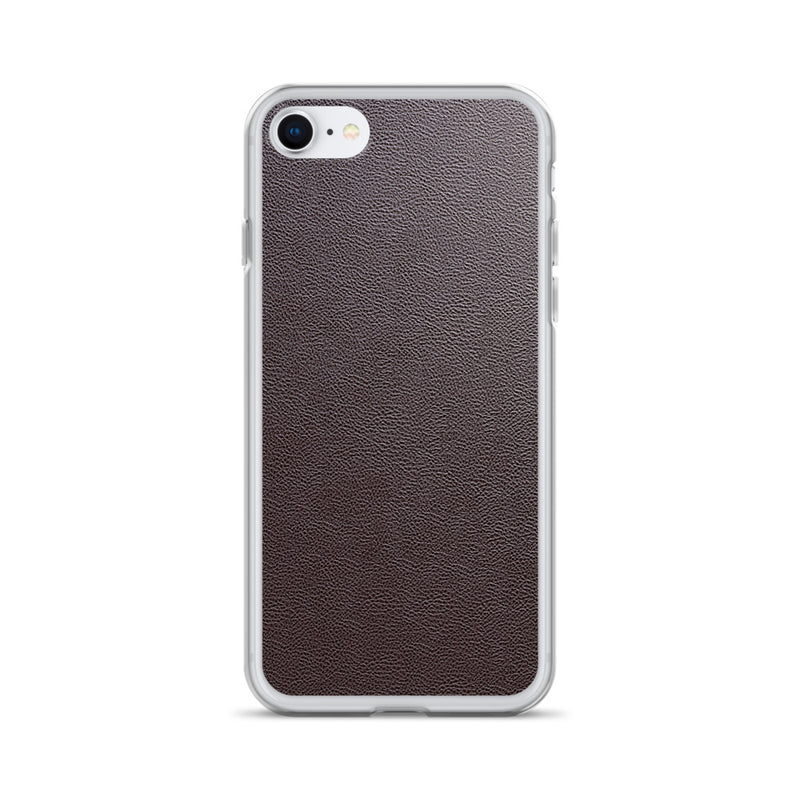 Load image into Gallery viewer, Dark Brown Leather iPhone Clear Thin Case CREATIVETECH
