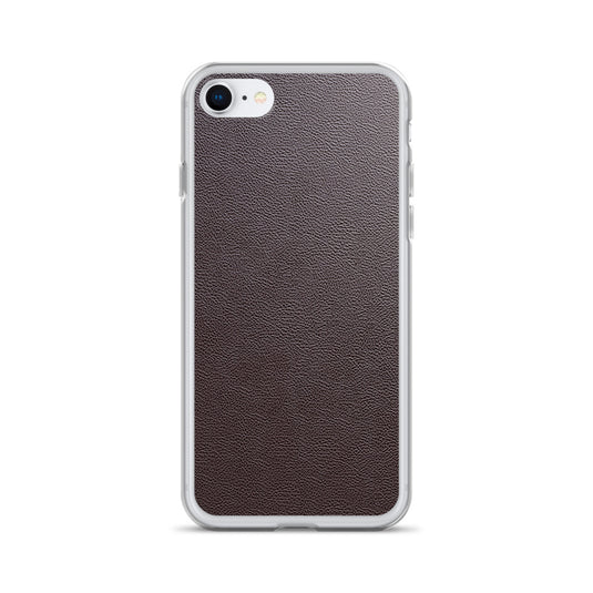 Dark Brown Leather iPhone Clear Thin Case CREATIVETECH