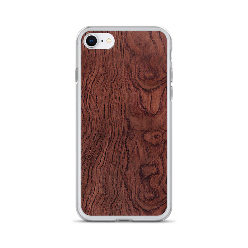 Load image into Gallery viewer, Bubinga Brown Wood iPhone Clear Thin Case CREATIVETECH