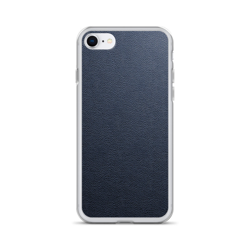 Load image into Gallery viewer, Dark Blue Leather iPhone Clear Thin Case CREATIVETECH