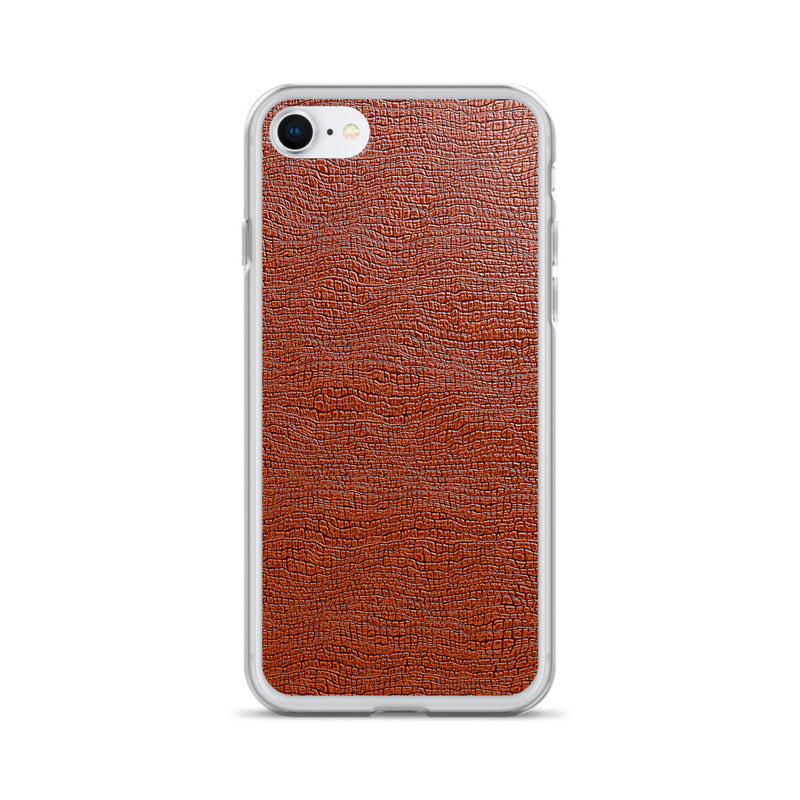 Load image into Gallery viewer, Exotic Brown Leather iPhone Clear Thin Case CREATIVETECH
