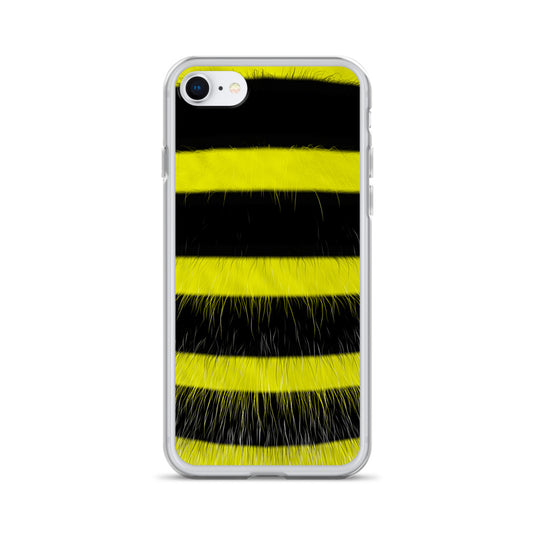 Fluffy Bee Yellow Black iPhone Clear Thin Case CREATIVETECH