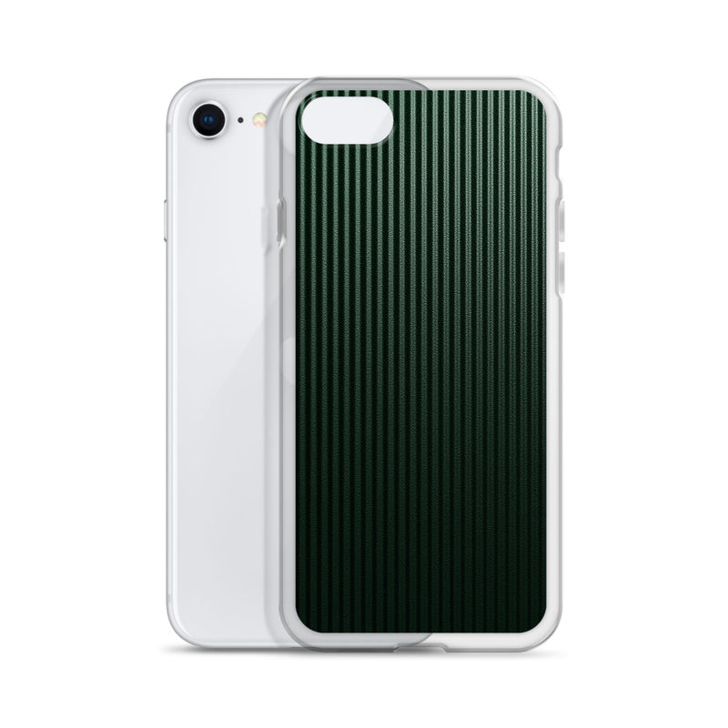 Load image into Gallery viewer, Dark Green Striped Carbon Fiber iPhone Clear Thin Case CREATIVETECH