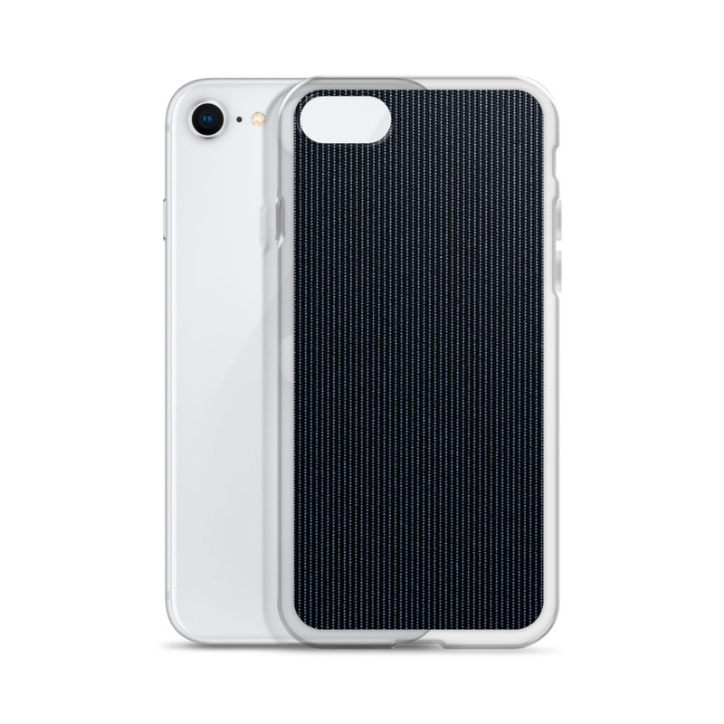 Load image into Gallery viewer, Dark Grey Striped Textile iPhone Clear Thin Case CREATIVETECH
