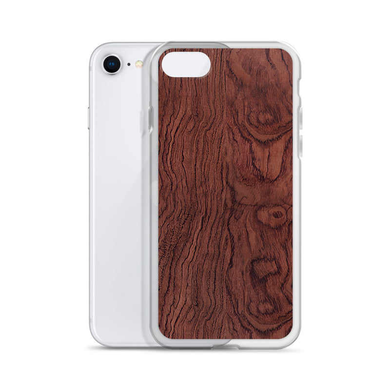 Load image into Gallery viewer, Bubinga Brown Wood iPhone Clear Thin Case CREATIVETECH
