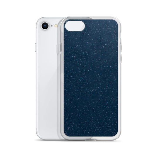 Deep Blue Speckled iPhone Clear Thin Case CREATIVETECH