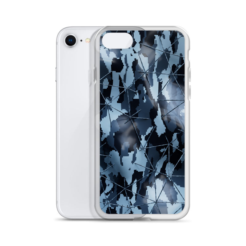 Load image into Gallery viewer, Dark Grey Military Camouflage Tech Polygon iPhone Clear Thin Case CREATIVETECH