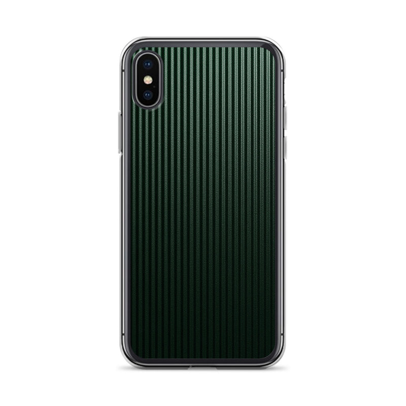 Load image into Gallery viewer, Dark Green Striped Carbon Fiber iPhone Clear Thin Case CREATIVETECH