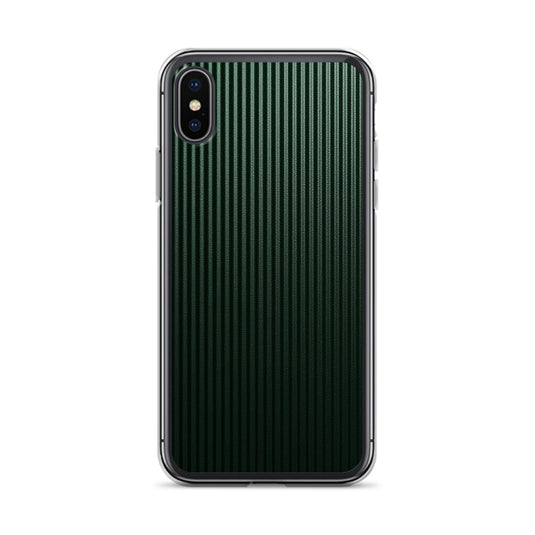 Dark Green Striped Carbon Fiber iPhone Clear Thin Case CREATIVETECH