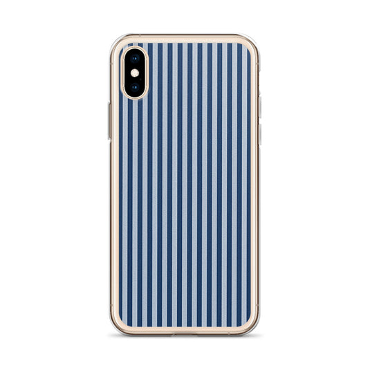 Marine Blue Ribbed iPhone Clear Thin Case CREATIVETECH