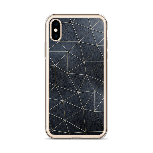 Golden Polygon Black Leather iPhone Clear Thin Case CREATIVETECH