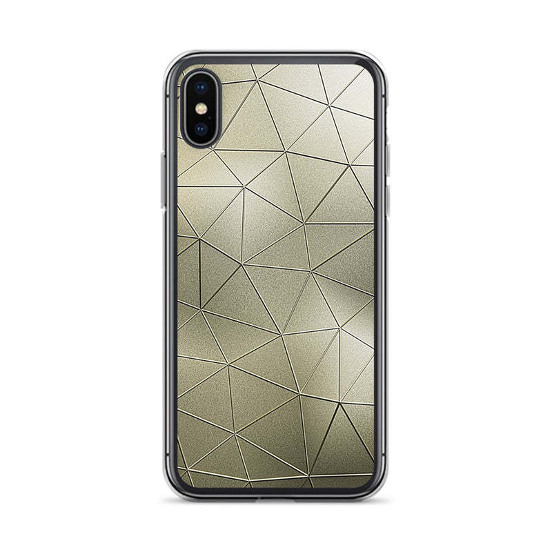 Load image into Gallery viewer, Golden Metal Polygon iPhone Clear Thin Case CREATIVETECH
