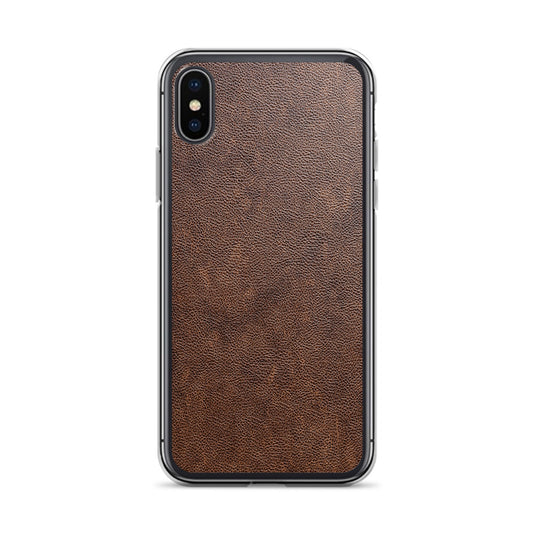 Light Brown Leather iPhone Clear Thin Case CREATIVETECH