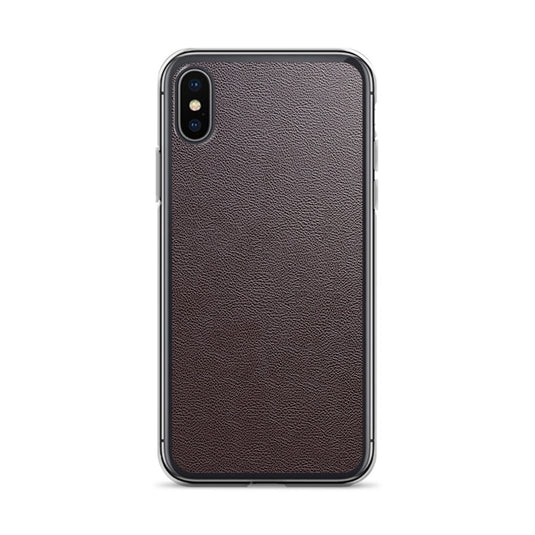 Dark Brown Leather iPhone Clear Thin Case CREATIVETECH