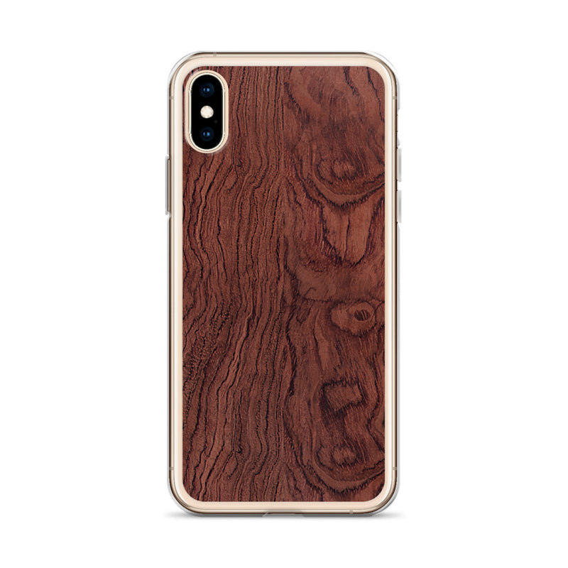 Load image into Gallery viewer, Bubinga Brown Wood iPhone Clear Thin Case CREATIVETECH
