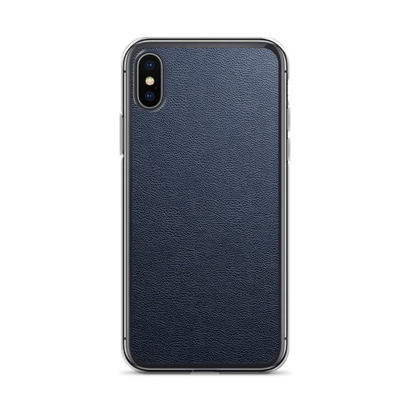 Load image into Gallery viewer, Dark Blue Leather iPhone Clear Thin Case CREATIVETECH
