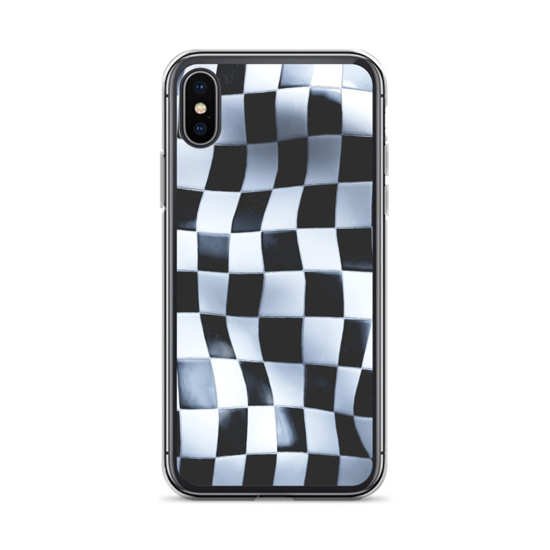 Load image into Gallery viewer, Chess Board Black White iPhone Clear Thin Case CREATIVETECH
