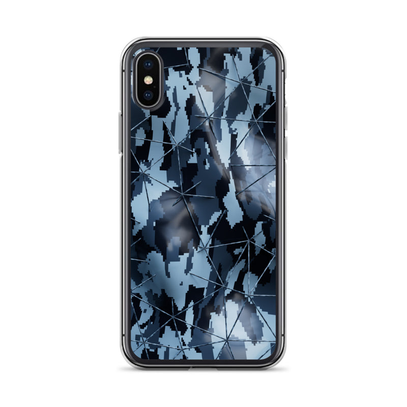 Load image into Gallery viewer, Dark Grey Military Camouflage Tech Polygon iPhone Clear Thin Case CREATIVETECH