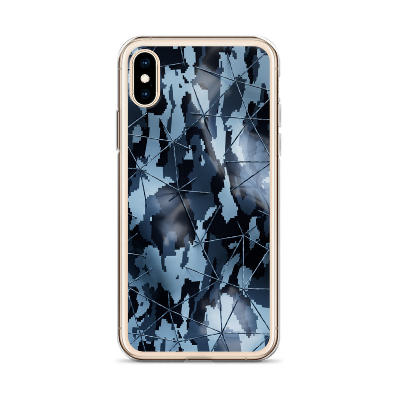 Load image into Gallery viewer, Dark Grey Military Camouflage Tech Polygon iPhone Clear Thin Case CREATIVETECH