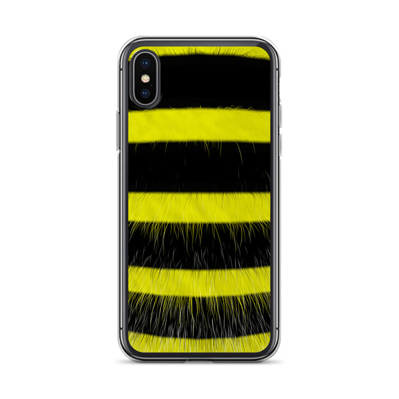 Load image into Gallery viewer, Fluffy Bee Yellow Black iPhone Clear Thin Case CREATIVETECH
