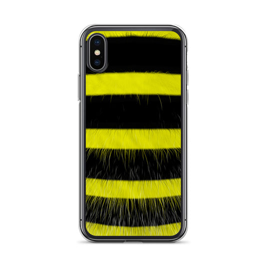 Fluffy Bee Yellow Black iPhone Clear Thin Case CREATIVETECH