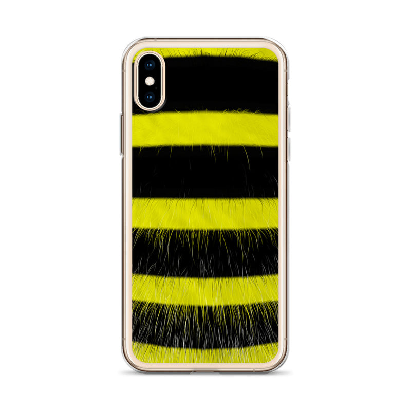 Load image into Gallery viewer, Fluffy Bee Yellow Black iPhone Clear Thin Case CREATIVETECH