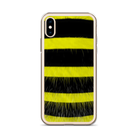 Fluffy Bee Yellow Black iPhone Clear Thin Case CREATIVETECH