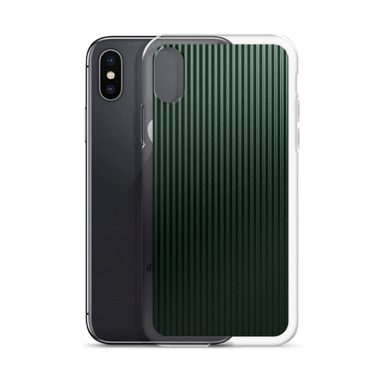 Dark Green Striped Carbon Fiber iPhone Clear Thin Case CREATIVETECH