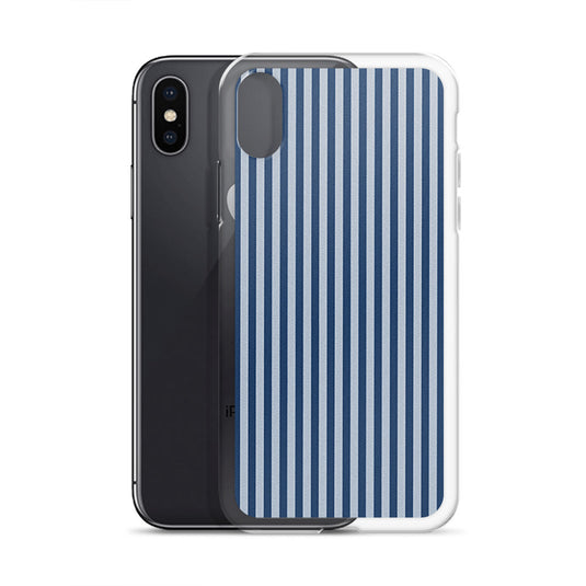 Marine Blue Ribbed iPhone Clear Thin Case CREATIVETECH