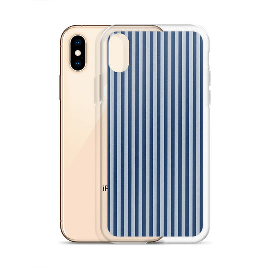 Marine Blue Ribbed iPhone Clear Thin Case CREATIVETECH