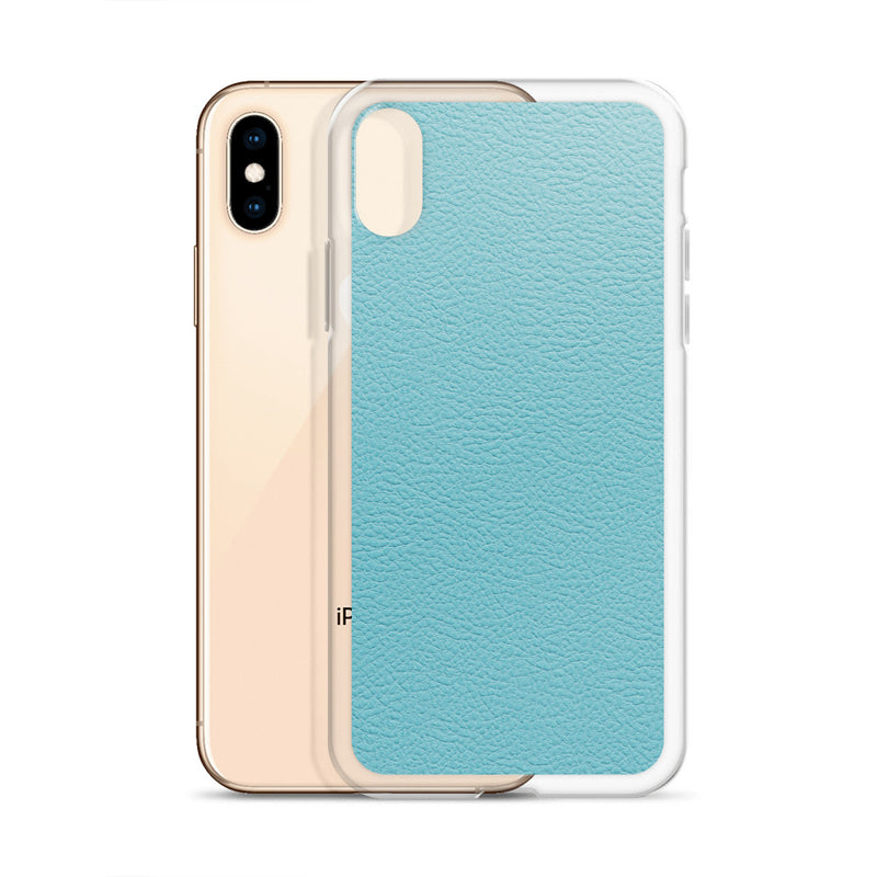 Load image into Gallery viewer, Mint Green Leather iPhone Clear Thin Case CREATIVETECH
