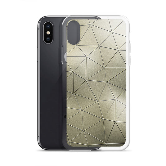 Golden Metal Polygon iPhone Clear Thin Case CREATIVETECH